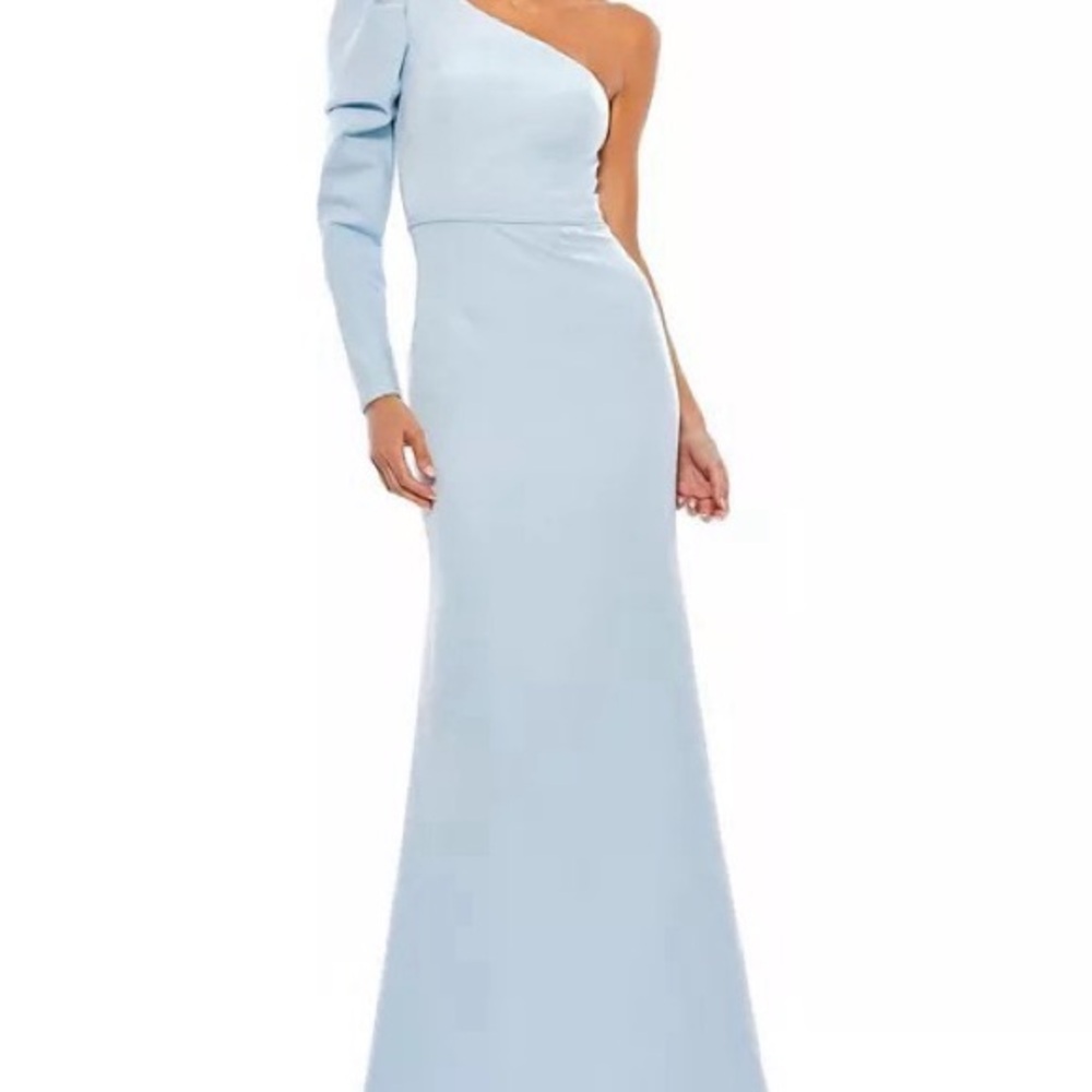 Mac Duggal Asymmetrical Light Blue Gown for Weddings
